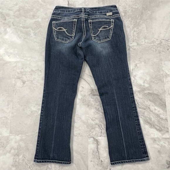 SILVER JEANS Women's Suki Capri Denim Blue‎ Jeans Size 27 - Picture 3 of 6